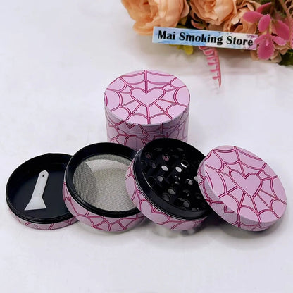 2inch Heart Herb Grinder 4-layer Manual Pepper Crusher Spice Mortar Salt Mill Raw Grass Tobacco Grinder Smoking Cigarette Tool Good Vibrations