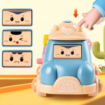 Kid Pull Along Toy Walking Trolley Musical Light Up Car Toy Crawling To Walking Learning Toys Cartoon Polyhedral Trolley Car Toy Good Vibrations