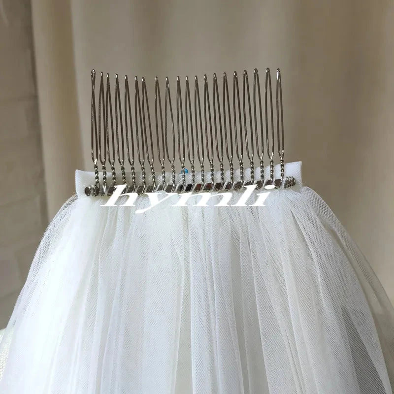 Champagne Wedding Veil, Ivory Simple Wedding Veil, One Layer White Wedding Veil, Simple Tulle Wedding Veil Good Vibrations