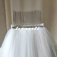 Champagne Wedding Veil, Ivory Simple Wedding Veil, One Layer White Wedding Veil, Simple Tulle Wedding Veil Good Vibrations