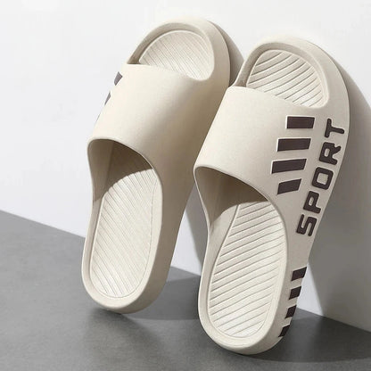 Summer Fashion Slippers For Men Indoor Outdoor Sandals Beach Flip Flop Thick Sole Male Slides Summer Non-Slip Men Shower Slipper Good Vibrations