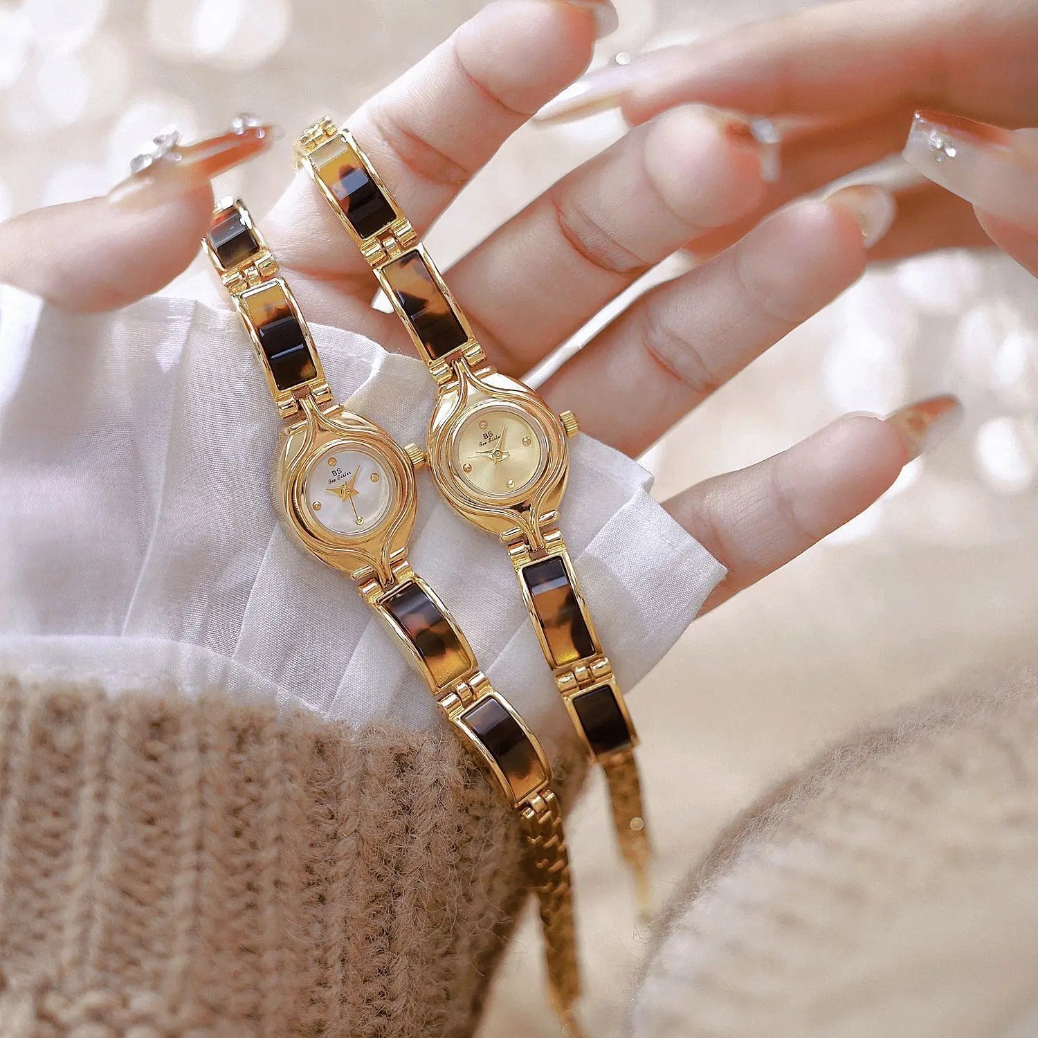 Fashion Vintage Watch For Women Luxury Elegant Quartz Resin Bracelet Retro Casual Wristwatches Beautiful Gifts Watches Female Good Vibrations