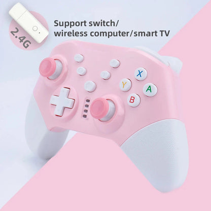 Switch Pro gamepad  supports switch console with dual motor vibration, pink game controller supports PC win10 Good Vibrations