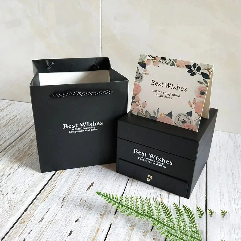 Jewelry Gift Box Rose Boxes Soap Flower Earring Necklace Lipstick Box Birthday Party Gift Mom Girlfriend Valentines Day Decor Good Vibrations