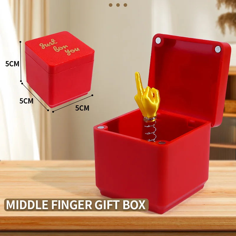 Christmas Interesting Prank Gift Middle Finger in Box Christmas Box Funny Creative Gifts Office Desk Decoration Home Decoration Good Vibrations
