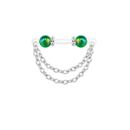 1 Pair Acrylic Adjustable Fake Nipple Rings No-Pierce Acrylic Nipple Rings With Glitter Beads Perfect For Party Good Vibrations