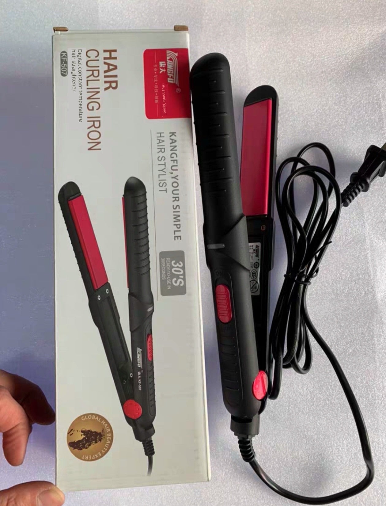 YATENG Ceramic Electric Hair Straightener Corn Stigma Wave Plate Hair Straightener Hair Curler Hair Curler and Straightener Dual-Use Inner Buckle Straightening Does Not Hurt Hair Good Vibrations