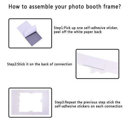 Just Married Photo Booth Frame Props Banner Wedding Decoration Mr Mrs Photobooth Props Latex Balloons Hen Party Bride Groom Good Vibrations