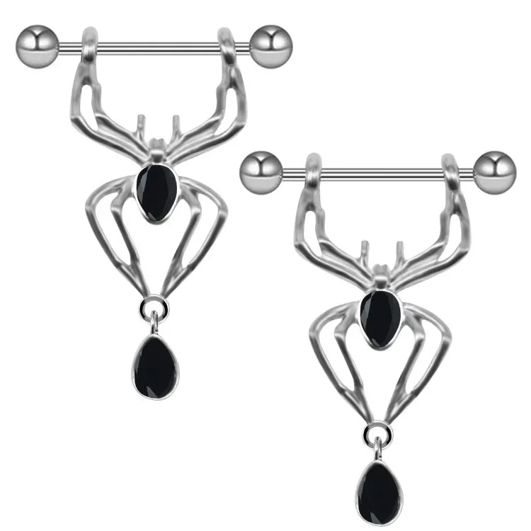 Gothic Nipple Rings Spider Skull Nipple Piercing Jewelry Halloween Body Jewelry Good Vibrations Adult Super Store