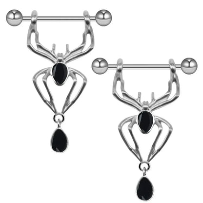 Gothic Nipple Rings Spider Skull Nipple Piercing Jewelry Halloween Body Jewelry Good Vibrations Adult Super Store