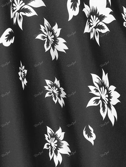 Rosegal plus Size Women's Stripes Flower Printed Backless Padded Modest Tankini Swimsuit Good Vibrations