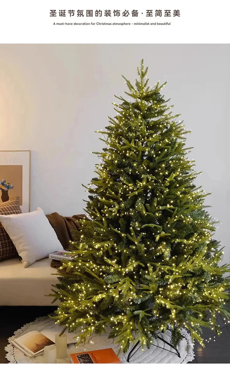 Christmas Tree PE Encrypted Christmas Decoration with Lights,Folding and Retractable Pine Needles,Christmas Tree Set Decoration Good Vibrations