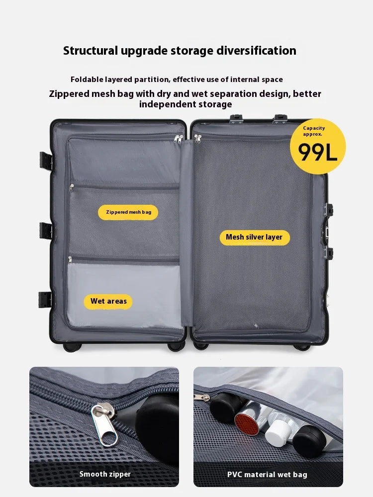 Hard Shell Carry-On Suitcase Rolling Travel Luggage with Spinner Wheels 20 24 26 28 30 Inch Large Capacity Durable Luggage Good Vibrations