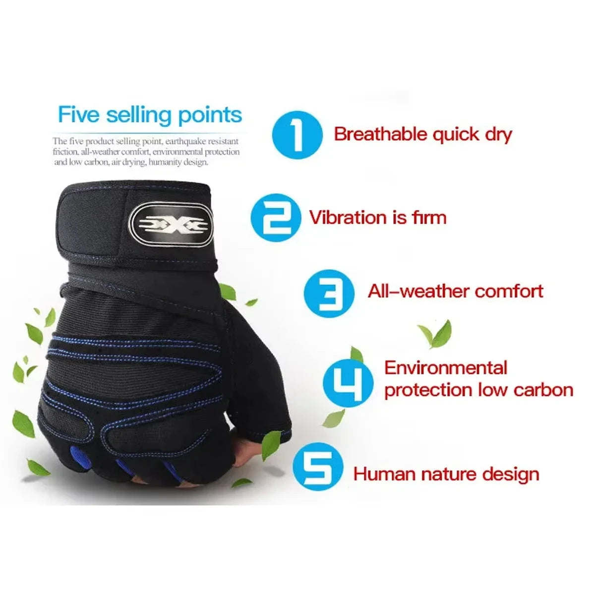 Men's Fitness Gloves Women's Fitness Weightlifting Wristband Gloves Fitness Training Sports Exercise Mountaineering Gloves Good Vibrations