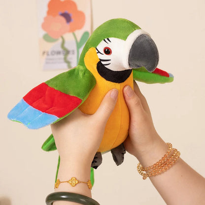 Talking Parrot Toy Interactive Stuffed Animal Plush Toy for Kids Record Parrot Repeat What You Say Funny Bird Toy Children Gift Good Vibrations