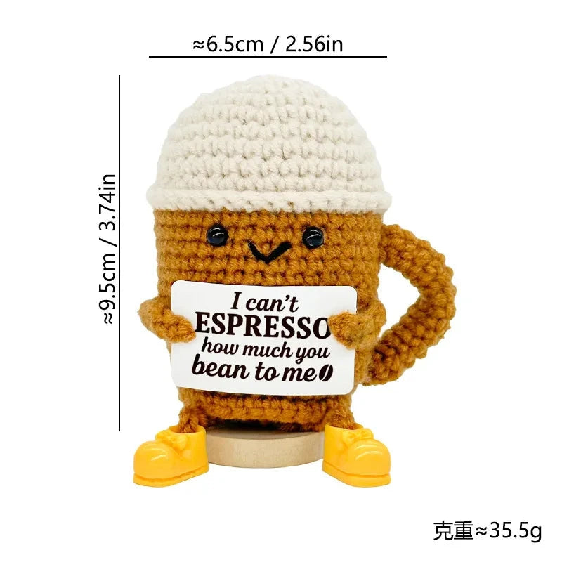 Funny Positive Baseball Hug Pocket Hug Mini Handmade Knitted Doll Cute Desktop Decoration Birthday Holiday Gift Home Decoration Good Vibrations