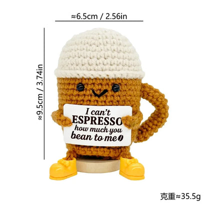 Funny Positive Baseball Hug Pocket Hug Mini Handmade Knitted Doll Cute Desktop Decoration Birthday Holiday Gift Home Decoration Good Vibrations