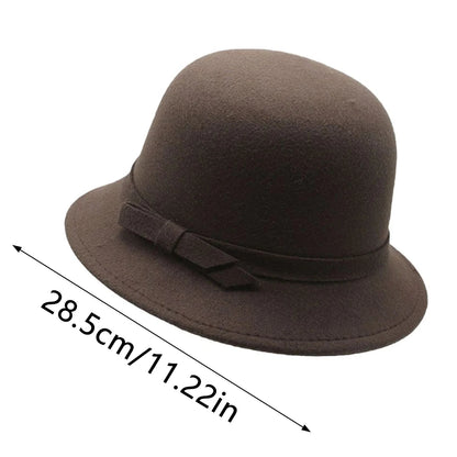 Summer Hats French Warm Bucket Hat Large Brim Bell Crown Flatters Face Shape for Women Daily Commute Vacations Autumn Winter Good Vibrations