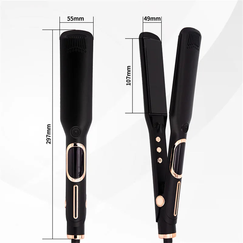 Hair Straightener Curler Professional High Temperature Fast Heating 450℉ / 480℉ Keratin Treatment Hair Flat Iron Dual Voltage Good Vibrations