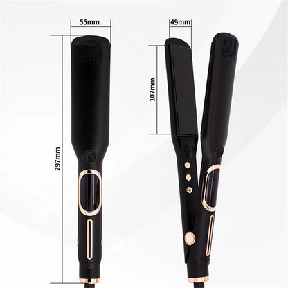 Hair Straightener Curler Professional High Temperature Fast Heating 450℉ / 480℉ Keratin Treatment Hair Flat Iron Dual Voltage Good Vibrations