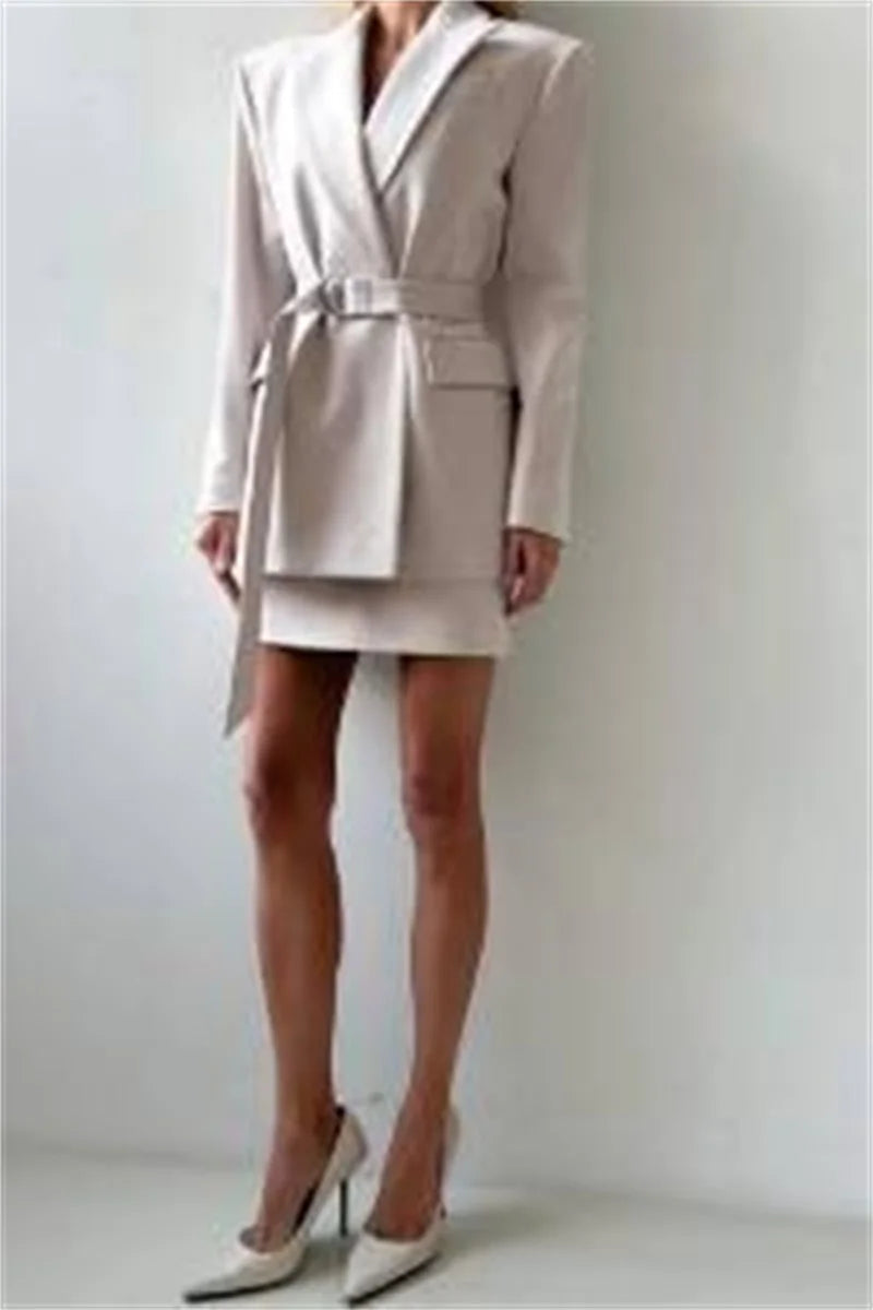 3 Pieces Herringbone Women's Suits Pants Set Top Bra+Blazer+Trousers or Skirt Formal Office Lady Prom Jacket Coat Winter Outfit Good Vibrations