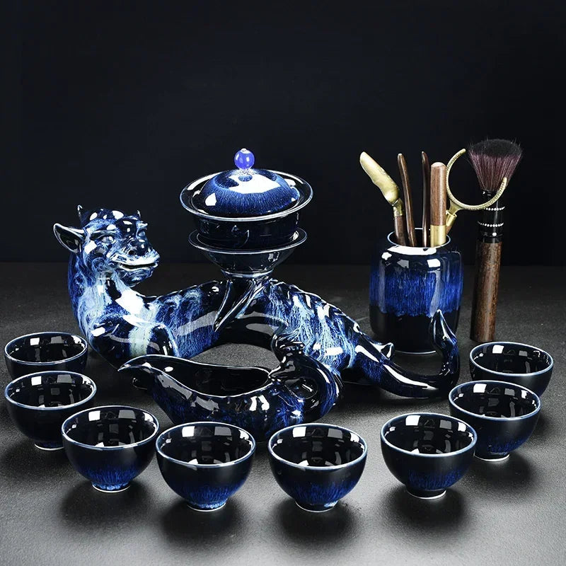 Porcelain Gaiwan Chinese Tea Set Complete Set Puer Chinese Portable Tea Set Luxury Vintage  Tea Ceremony Good Vibrations
