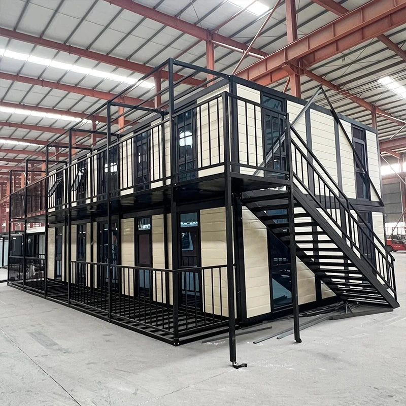 Double Storey Container House Modular House Design 20ft 40ft Custom 2/3/4 Bedrooms for Work Office Warehouse Portable House Good Vibrations