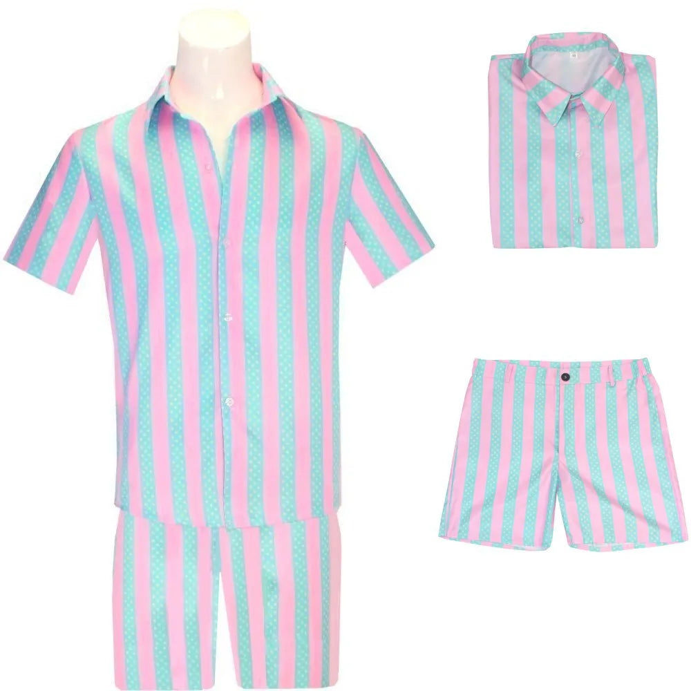 Costume de Cosplay du Film Ken pour Adulte, T-shirt Noir, Écharpe Rose, Ensemble Complet, Princesse, ixde Carnaval d'Halloween Good Vibrations