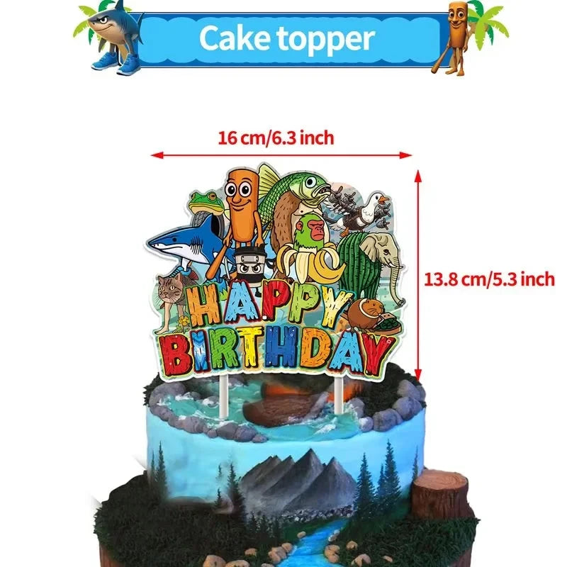 Italian Brainrot Birthday Party Decoration Tung Tung Sahur Tralalelo Tralala Tableware Balloon Cup Plate for Party Favor Supplie Good Vibrations