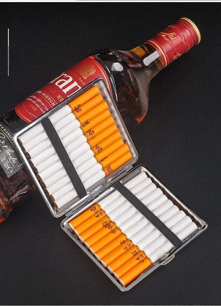 Fashion Cigarette Case 20 Pack Portable Leather Cigarette Holder Creative Personality Coarse Cigarette Storage Box Good Vibrations Adult Super Store
