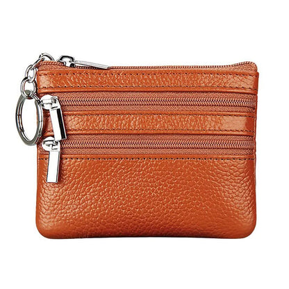 PU Leather Portable Money Coin Purse with Key Ring Waterproof Pocket Purse Zipper Wear-resistant Credit Card Holoder Man Women Good Vibrations