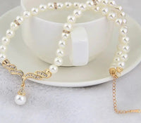 Creative Gold Color Necklace + 1 Pair Earrings Wedding Bridal Pearl Jewelry Set For Women Lady Female Good Vibrations Adult Super Store