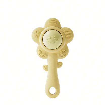 A Teether And Rattle For Babies: Sound, Chewable Toy, Early Learning And Entertainment, Teether, Rattle, Grip Function 3-In-1. Good Vibrations