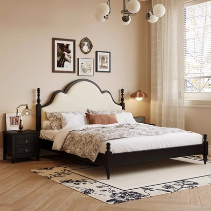 Wooden Retro Double Beds Luxury Designer Home Storage Upholstered Bed Bed Adult Couples Cama Box Casal Bed Room Furnitures Set Good Vibrations