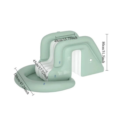 Inflatable Swimming Pool with Water Slide for Backyard Garden Party Foldable Kids Adults Family Pools PVC Swimming Pools Good Vibrations