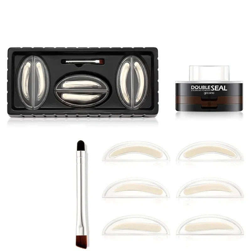 Dual Layer Dual Color Stamp Brow Powder Quick Makeup Brow Stamps Waterproof Powder Palette for Eyebrows Eye Brow Tint Makeup Good Vibrations