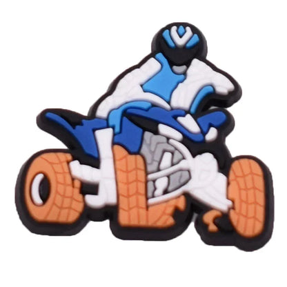 Shoe Charms for Crocs Accessories Kart Racing Shoes Charm for Croc Decorations Pins Men Accessory Jeans Woman Clogs Clips Badges Good Vibrations