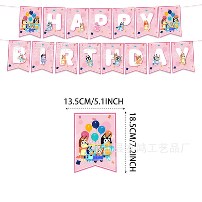 Bluey Theme Birthday Party Decorations Celebration Party Balloons Disposable Tableware Cup Plate Baby Shower Kid Party Set Good Vibrations
