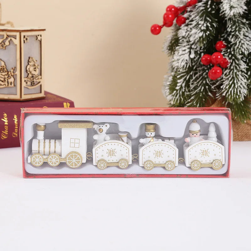 Christmas Wood Train Merry Christmas Decorations for Home Cristmas Ornament Xmas Navidad Noel Gifts Happy New Year 2026 Gifts Good Vibrations