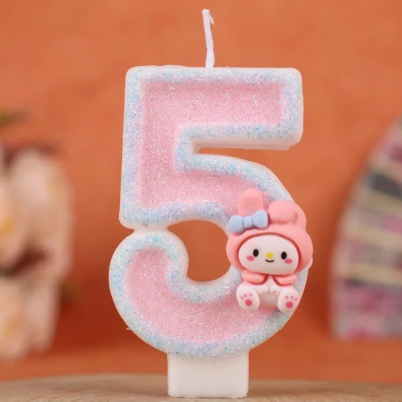 My Melody Birthday Candle Sanrio number Candles Birthday Cake Decoration Anniversary Party Candles Scene decoration supplies Good Vibrations
