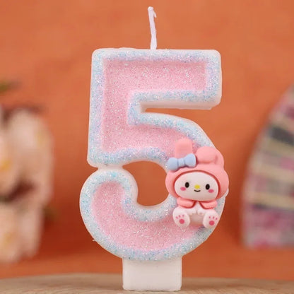 My Melody Birthday Candle Sanrio number Candles Birthday Cake Decoration Anniversary Party Candles Scene decoration supplies Good Vibrations