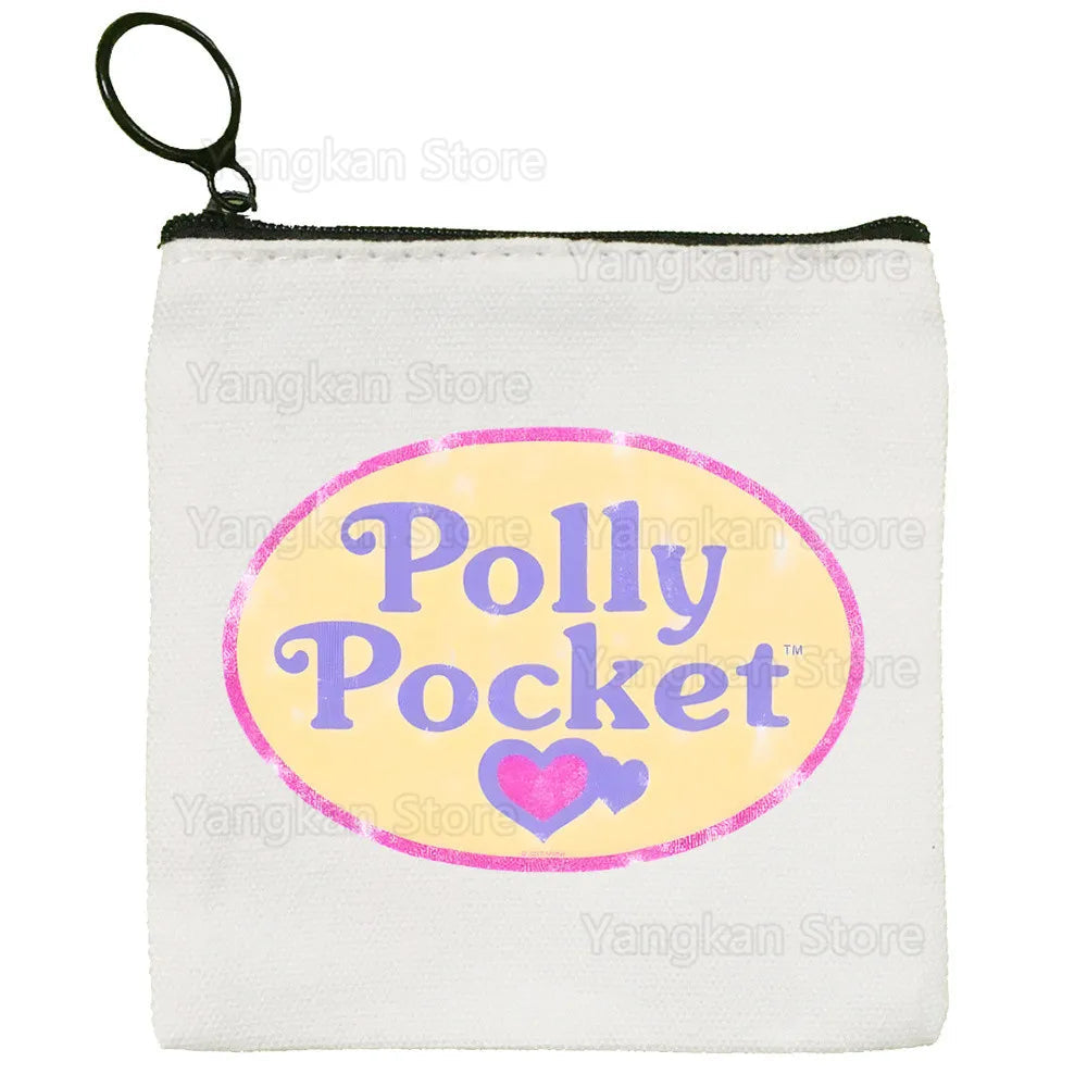 Kawaii Polly Pocket Bag Pure White Bag Handmade Cloth  Coin Purse Whiteboard Bag Handbag Good Vibrations