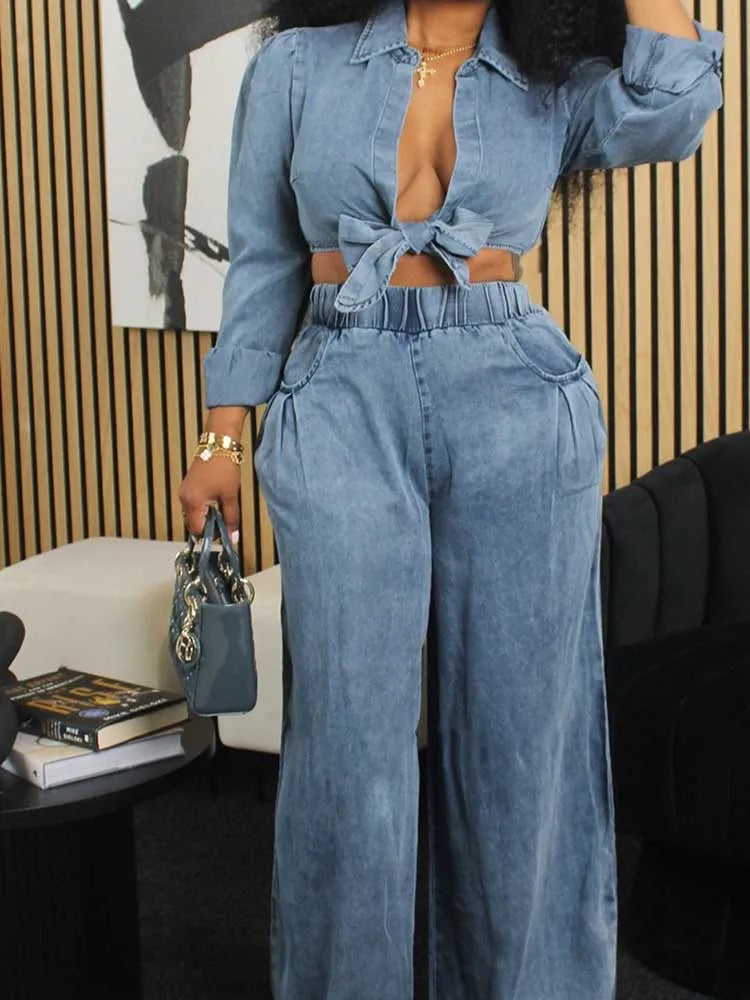 Women's Two Pieces Set Fall Fashion Wear Shirt Type Blouse and Straight Trouser Elegant Casual Pant Sets Wholesale Dropshipping Good Vibrations