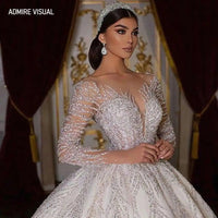 Newest Wedding Dresses For Bride  Ball Gown Sweetheart Neckline Full Sleeves With Beading Sequined Customized Vestidos De Novias Good Vibrations