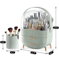 Makeup Organizer with 2 Drawers and Brush Storage Box, Cosmetic Display Case for Vanity and Bathroom Countertop Storag Good Vibrations