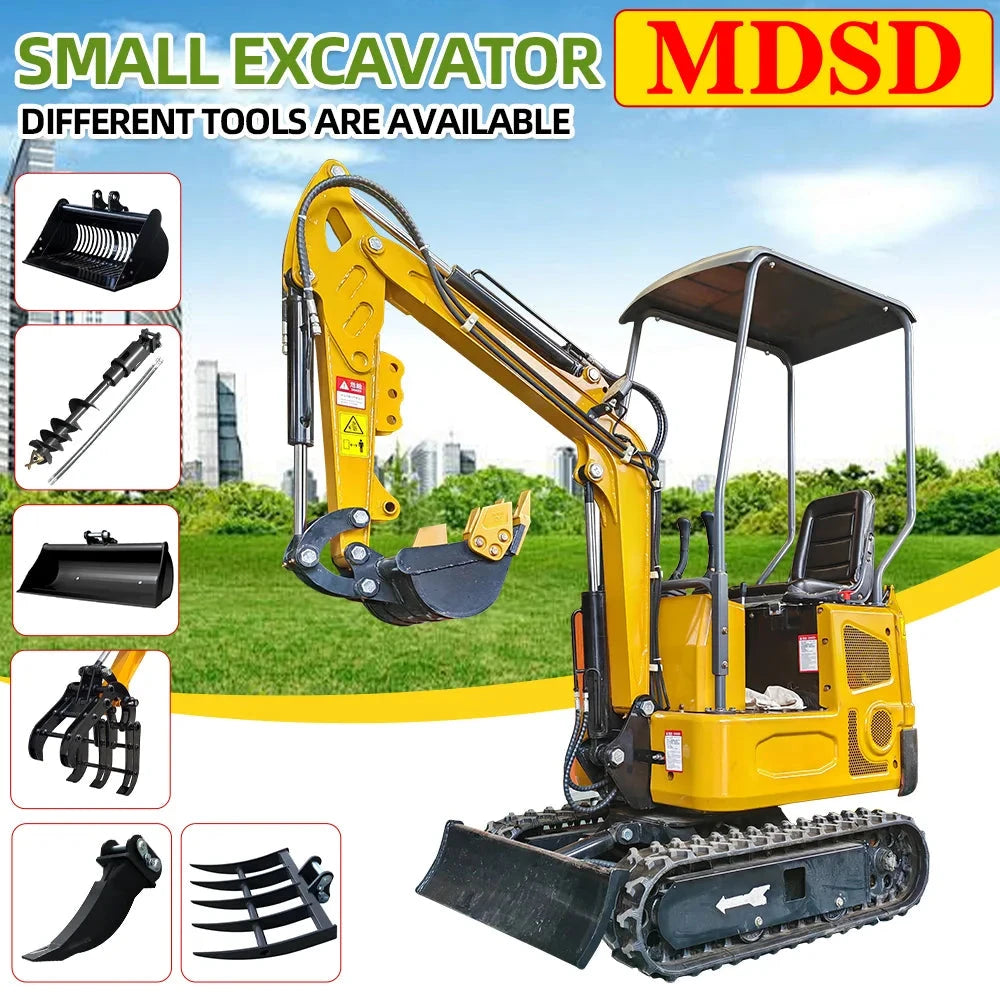 New Mini Excavator For Kubota  Agriculture Crawler 1.2 Tons Excavator Kubota Engine Electric Diesel Mini Excavator For Sale Good Vibrations