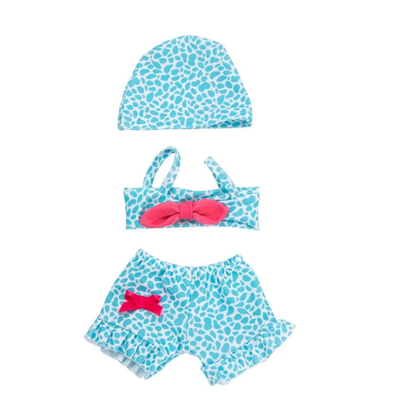 Cute Swimming Suit for 16-18Inch American Doll Sweet Heart Print Doll Swimsuit Clothes for 43Cm Newborn Baby Doll Kids Gift Good Vibrations