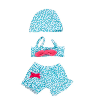Cute Swimming Suit for 16-18Inch American Doll Sweet Heart Print Doll Swimsuit Clothes for 43Cm Newborn Baby Doll Kids Gift Good Vibrations
