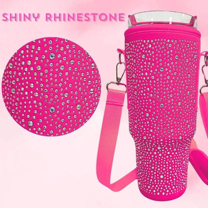 6 colors shiny rhinestone Lanyard cup protection case bag vacuum bottle compatitable for Stanley 40oz accessories vehicle Good Vibrations Adult Super Store