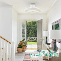 Socket Fan Ceiling Fan with Light, Portable 3 Wind Speeds 36w Ceiling Fan Socket with Remote, 3 Light Dimmable Small Fan Good Vibrations